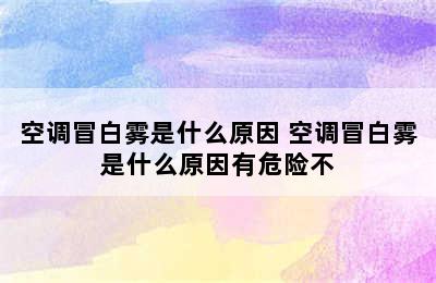 空调冒白雾是什么原因 空调冒白雾是什么原因有危险不